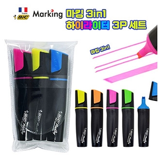 [BIC] 빅 마킹 3in1 하이라이터 형광펜 3P 세트