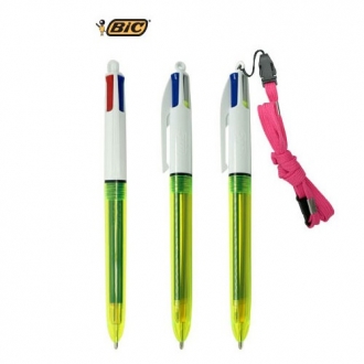 [BIC] 빅 4칼라 플루오 볼펜 (목걸이 별도)