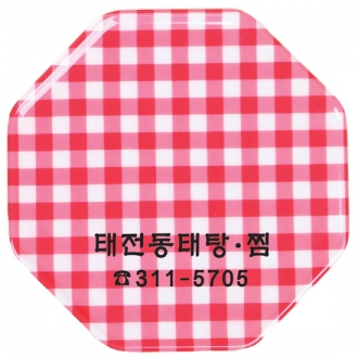 팔각멜라민냄비받침(체크)