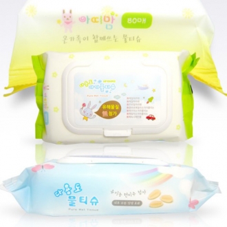 물티슈 캡형 80매(40g/55g엠보)