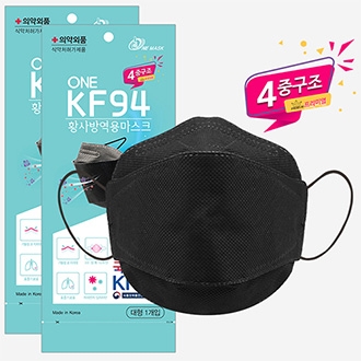 KF94 3단형 4중 블랙 마스크