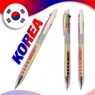 코리아형광니들3색(분홍+노랑형광겔/니들검정0.7mm)(국산)