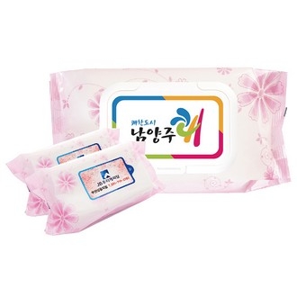 코스모스 핑크물티슈(캡형)-80매