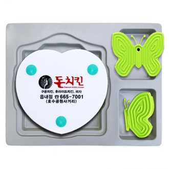 하트백색 냄비받침+실리콘나비집게