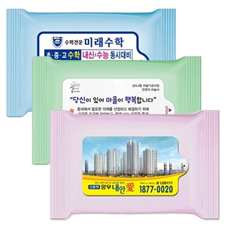 파스텔 3종 랜덤(무광)물향기 물티슈(5~20매)